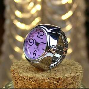 新品　未使用　指輪　時計　シンプル　9色対応　紫色　109