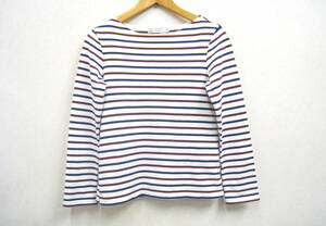 PETIT BATEAU■プチバトー コットン100％ ボーダー 長袖 カットソー トップス レディース サイズXXS