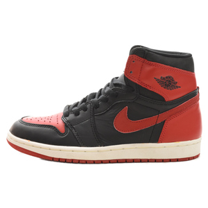 NIKE ナイキ 94年 復刻 AIR JORDAN 1 HIGH BRED エアジョーダン1ブレッドハイカットスニーカー ブレッド ブラック/レッド US8.5 130207-061