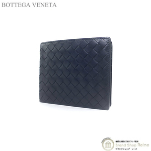 ボッテガ ヴェネタ （BOTTEGA VENETA） イントレチャート コンパクト 二つ折り 財布 札入れ スペース メンズ（美品）中古