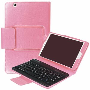 docomo dtab Compact d-01J/Huawei MediaPad M3 8.4専用レザーケース付き Bluetooth キーボード☆日本語入力対応 ピンク