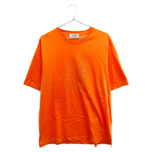 HERMES エルメス H3D エンブロイダリー 半袖Tシャツ オレンジ
