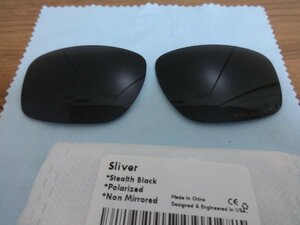 480円引き！！P刻印入り！処分価格！★オークリー スリバー用 カスタム偏光ハイグレードレンズ　OAKLEY SLIVER BLACK Color Polarized★