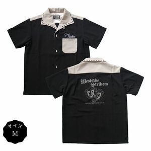 ボーリングシャツ ロカビリーファッション ブランド メンズ Bowling Shirt 2019 ブラック＆アイボリー サイズM