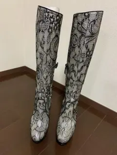 CASADEI  レース柄ロングブーツ　36サイズ