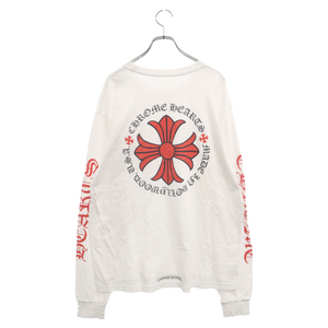 CHROME HEARTS クロムハーツ Red Cross L/S Tee クロムハーツ レッドクロスロングスリーブTシャツ 長袖カットソー ホワイト