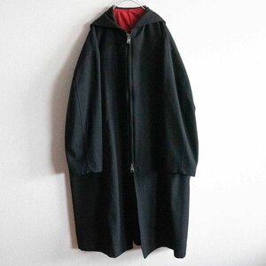 【90S/アーカイブ】Y’s for men【ジップ ロング コート】 ブラック フード YOHJI YAMAMOTO ヨウジヤマモト 2402308