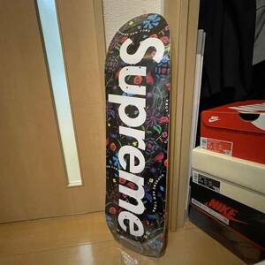 20SS Supreme Airbrushed Floral Skateboard 黒 スケボー スケートボード デッキ シュプリーム　