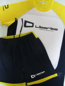 D 2022年購入 最新モデル 中古 Liberta リベルタ サッカースクール 半袖 ユニフォーム ハーフパンツ 上下セット 160cm 子供用 黄色 紺