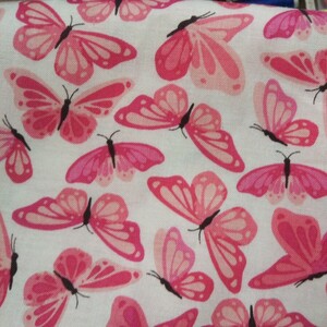 ちょうちょ柄 綿100% バタフライ柄 1m 昆虫 ピンク はぎれ 蝶 