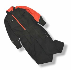 ★美品 企業物 ロゴ入り 三菱 ミツビシ Mitsubishi オールインワン LL レッド x ブラック ツナギ 作業服 自動車 工業 スタッフ用 グッズ★