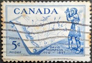 【外国切手】 カナダ 1957年06月05日 発行 デビッド・トンプソン没後100周年 消印付き