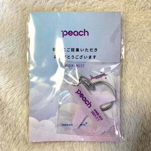 Peach Aviation キーホルダー 関西=女満別就航記念 ピーチアビエーション ピーチ航空 エアバス Airbus 飛行機