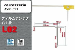 地デジ カロッツェリア carrozzeria 用 フィルムアンテナ AVIC-T77 対応 ワンセグ フルセグ 高感度 受信 高感度 受信