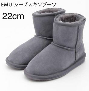 22cm EMU エミュー EMU Australia ブーツ スティンガーミニ Stinger Mini W10003 ボア ムートン シープスキン レディース シャンブレー 