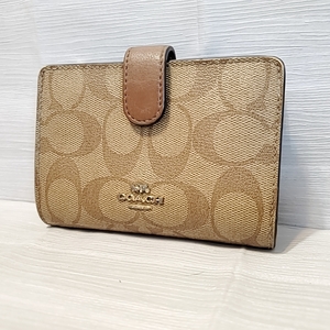 1039 COACH コーチ 財布 ウォレット レザー シグネチャー ロゴ 小銭入れ 札入れ カード入れ 茶系 ブラウン系