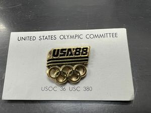 USOC TEAM USA ON CARD 1988 SEOUL OLYMPIC PIN アメリカ 米国オリンピック委員会 ソウルオリンピック ピンズ