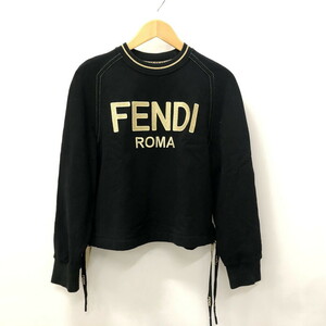 TEI 【中古品】 FENDI FS7102AC6A ロゴクロップド スウェット トレーナー XS カラー：ブラック レディース 〈168-231226-MK-1-TEI〉