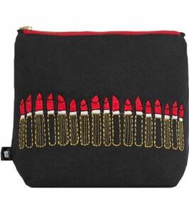 新品 未使用 正規品Emma Lomax/エマロマックス◇ポーチ　バッグ　口紅刺 柄　Emma Lomax Loads of Lipstick Make-Up Bag, Black