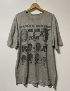 USA古着▽FINALE ヒップホップTシャツ 半袖Tシャツ XL 灰色 グレー BIGGIE 2PAC NAS JAY-Z MCSHAN KRS ONE ICE CUBE COMMON