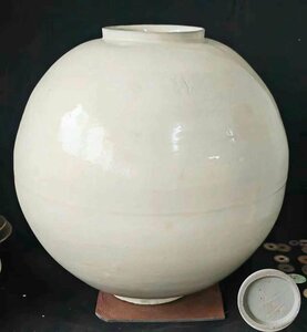 ◆羽彰・古美術◆A1580朝鮮古美術 朝鮮古陶磁 高麗 李朝時代 李朝白磁大壺