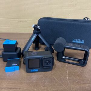 UTs287 【通電OK】 GoPro HERO10 Black アクションカメラ ウェアラブルカメラ 備品セット バッテリー3つ付き 現状品