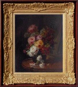 19世紀 フランス絵画 真作保証 ゴンティエ 花瓶のブーケ 10号 Pierre Camille Gontier 英 ボウズ美術館蔵 BENEZIT載 明暗法 静謐の美