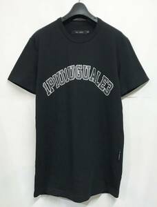 1piu1uguale3 113 ウノピュウノウグァーレトレ COLLEGE CREW カレッジロゴ Tシャツ L サイズ V 黒