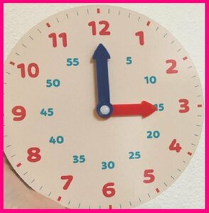 【送料無料：時計で学ぼう:１個】★いまなんじ：サイズ:18㎝：時計で学習ができる：子供学習時計　学べる　算数　教材　見方：