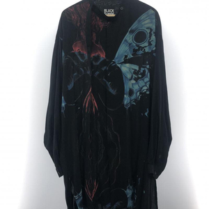 【中古】BLACK Scandal Yohji Yamamoto 内田すずめ 20SS Deformation stand collar Print blouse　HN-B56-819　3　ヨウジヤマモト[24006613