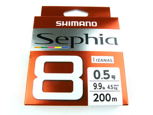 シマノ(Shimano) セフィア8(Sephia 8) LD-E61W 200m 0.5号 マルチカラー PEライン 9.9ｌｂ 8ブレイド 8X 8本編み 8本組 エギング