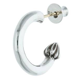 クロムハーツ Chrome Hearts HOOP PLAIN/プレーンフープ シルバーピアス 中古 NO05