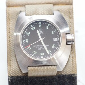 Calvin Klein◆カルバン・クライン K12111 スイス製 アナログ 腕時計 ナイロンベルト（ベージュ）元箱入り・難有り◆ジャンク品