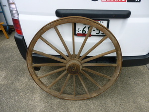直接取引のみ　①　大八車　木製　車輪　103cm