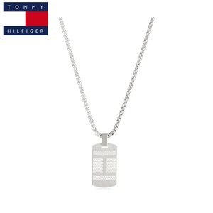 TOMMY HILFIGER トミーヒルフィガー ネックレス DOGTAG ペンダント 2790316 ドッグタグ ロゴ プレート シルバー アクセサリー メンズ 男性