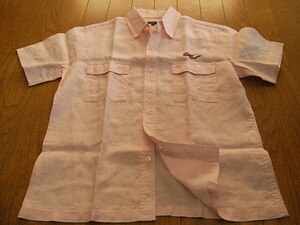 ユナイテッドアローズ　リズムオブライフ　かっこいい半袖ドレスシャツ　ピンク系　サイズM