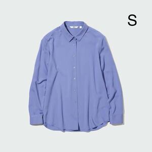 UNIQLO レーヨンブラウス S サックスブルー 洗える 美品