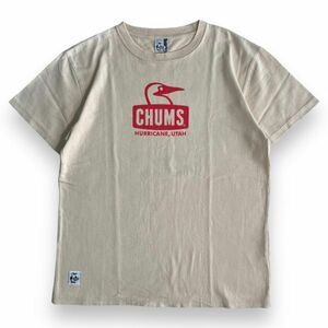 CHUMS チャムス Booby Face T-Shirt ブービー フェイス Tシャツ CH01-1011 半袖 コットン プリント トップス カットソー L ベージュ