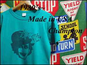 ★激レアボディー★Made in USA製アメリカ製ChampionチャンピオンビンテージミュージシャンプリントTシャツ80s80年代THE ADICTSアディクトM