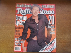 1710KK●洋雑誌 Rolling Stone ローリングストーン 926/2003.7.10●クレイ・エイケン ミシェル・ブランチ ジャックジョンソン ルーリード