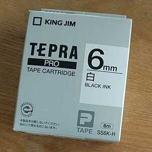 ★新品★テプラPROテープカートリッジ 白ラベル黒文字 6mm SS6K-H TEPRA★