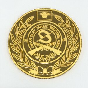 K24刻印 クレー射撃金コイン 30.9g【CCAY6045】