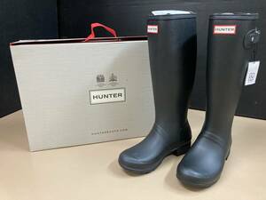 S157[10]S96(靴) 未使用 HUNTER ORIGINAL TOUR レインブーツ 24㎝ UK5 ブラック 4/23出品