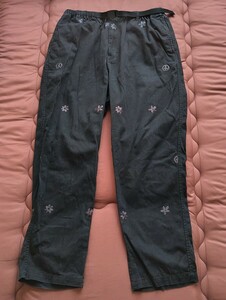 XLARGE エクストララージ PEACE AND FLOWER PANTS ズボン パンツ フローラル 花柄 ブラック XL 刺繍