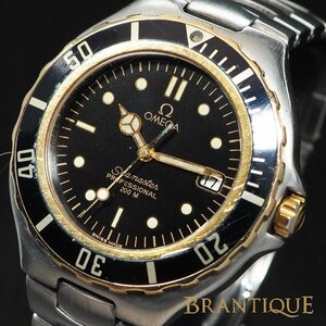 【K18YGベゼル 純正ブレス】OMEGA オメガ SEAMASTER シーマスター プロフェッショナル SS QZ デイト 回転ベゼル メンズ 腕時計 「23980」