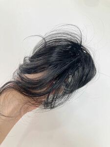 高品質　新品！未使用　夏用頭頂部付け毛ヘア前髪にも　部分的付け毛　医療用にもナチュラルブラック黒　耐熱トップ 　送料無料