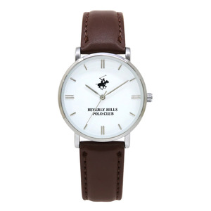 ☆ sv/白/ダークブラウン ☆ BEVERLY HILLS POLO CLUB 腕時計 36mm 腕時計 メンズ レディース ブランド POLO CLUB ポロクラブ おしゃれ