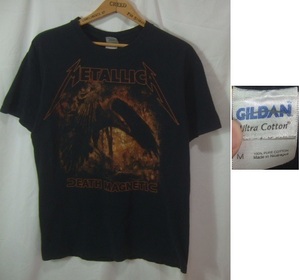 2008年GILDAN製●METALLICAメタリカDEATH MAGNETIC半袖ロックTシャツ/古着バンTアメカジブラックM