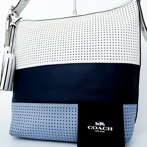 1円■超美品■COACH コーチ フリンジ メッセンジャーバッグ ショルダー トート ビジネス 大容量 A4 レディース メンズ レザー マルチカラー