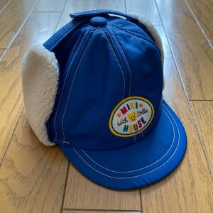SALE　即決　新品　ミキハウス　耳当て付きキャップ　50 ウインタースポーツ　青　帽子